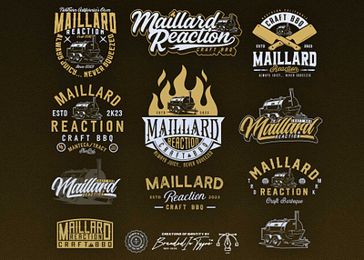 Maillard Reaction Craft BBQ - Branding Kit badge design branding kit company branding corporate logo custom lettering illustrator logo design retro design stamp design vector vintage design