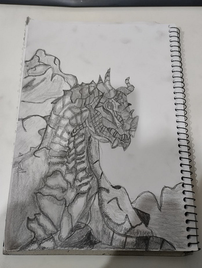 Skyrim Dragon from the game skyrim. art drawing