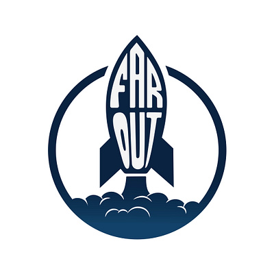 FAR OUT - Custom Logo Design branding branding kit custom logo graphic design hand drawn hand lettering logo logo design logotype minimalist professional logo rocket logo typography