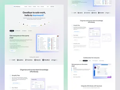 Confluence - Team Collaboration Saas Landing Page branding clean design design eam management website landing page logo minimal minimalist saas saas landing page saas website task management task management website team collaboration team collaboration website team management ui design uiux ux website