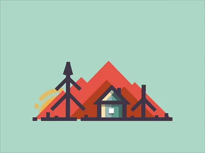 Cabin in the forest motion graphics