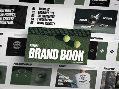 NETLINE - BRAND BOOK australia australia open brand brand guide brand guidelines brand identity branding club design graphic design guideline logo minimalist pitch deck sport tennis tennis club wimbledon
