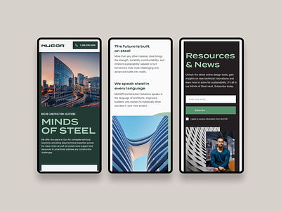 Steel Site and App product design steel ui web web design