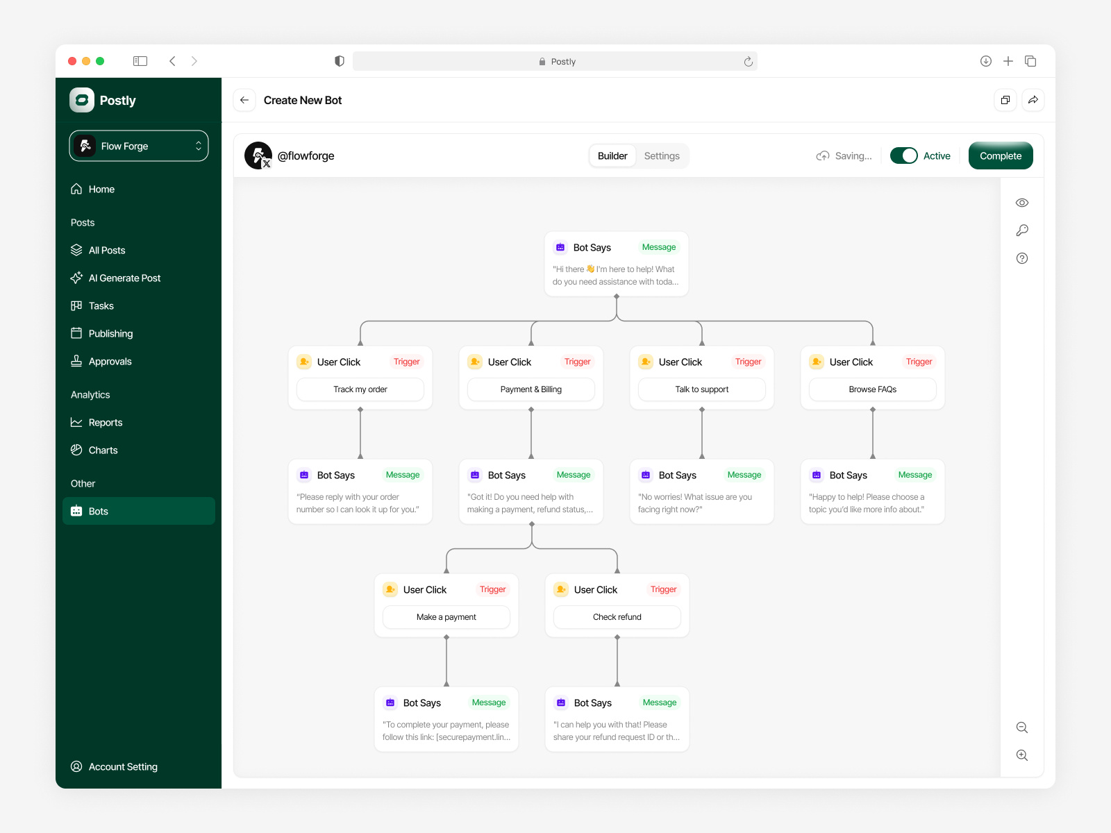Example of Ai For Social Media Management Web App
