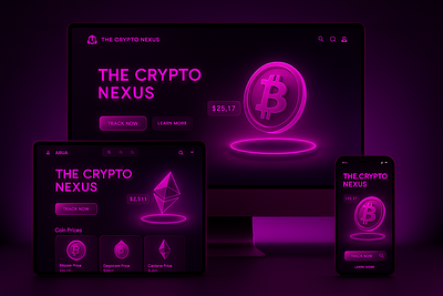 The Crypto Nexus – Futuristic Cryptocurrency Website Design. corporate desgin crypto finance fintech design futuristic graphic design landing page modern ui ux web design website design wisdmlabs