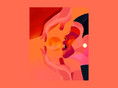 Composure abstract art characterdesign complexion composure digitalart editorial illustration elegance fashion illustration orange pink prints style sun sunkissed texture vibrant women