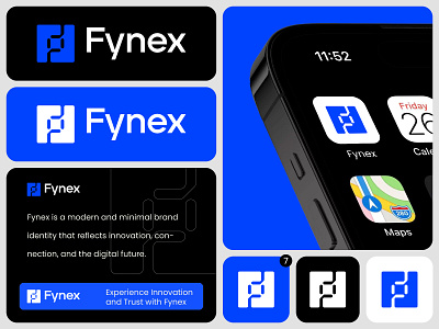Fynex Branding Design abstract logo app icon blockchain logo brand identity branding crypto logo design finance logo fintech logo futuristic logo geometric logo innovative logo logo minimalist logo modern logo software logo technology logo visual identity web3 logo