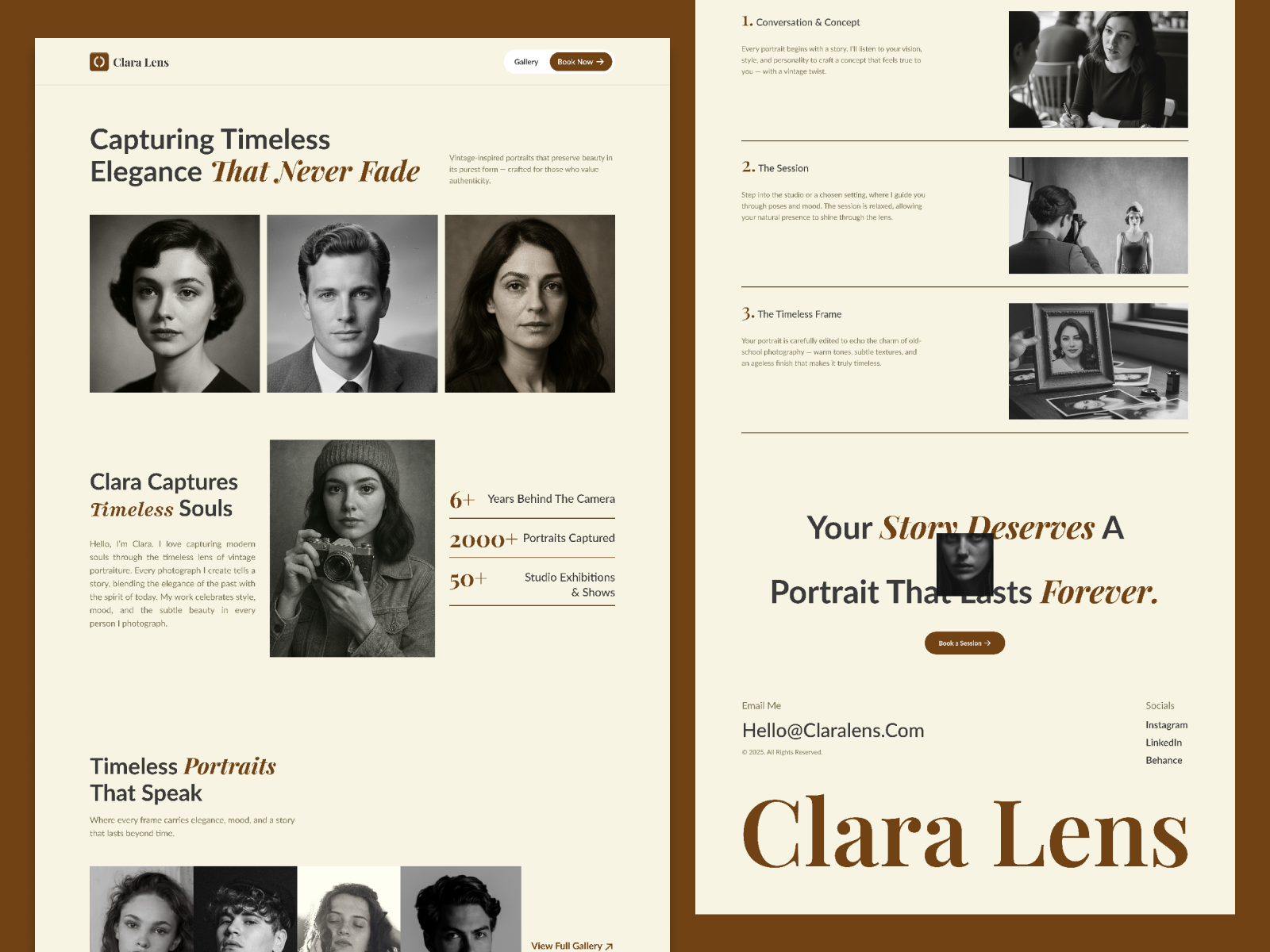 Minimalist Photographer Portfolio Website Landing Page moderndesign.