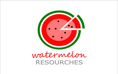 Watermelon Resourches logo abstract logo branding branding logo combination logo company logo design drawing freelancer fruit logo graphic design logo pictorial logo wordmak logo
