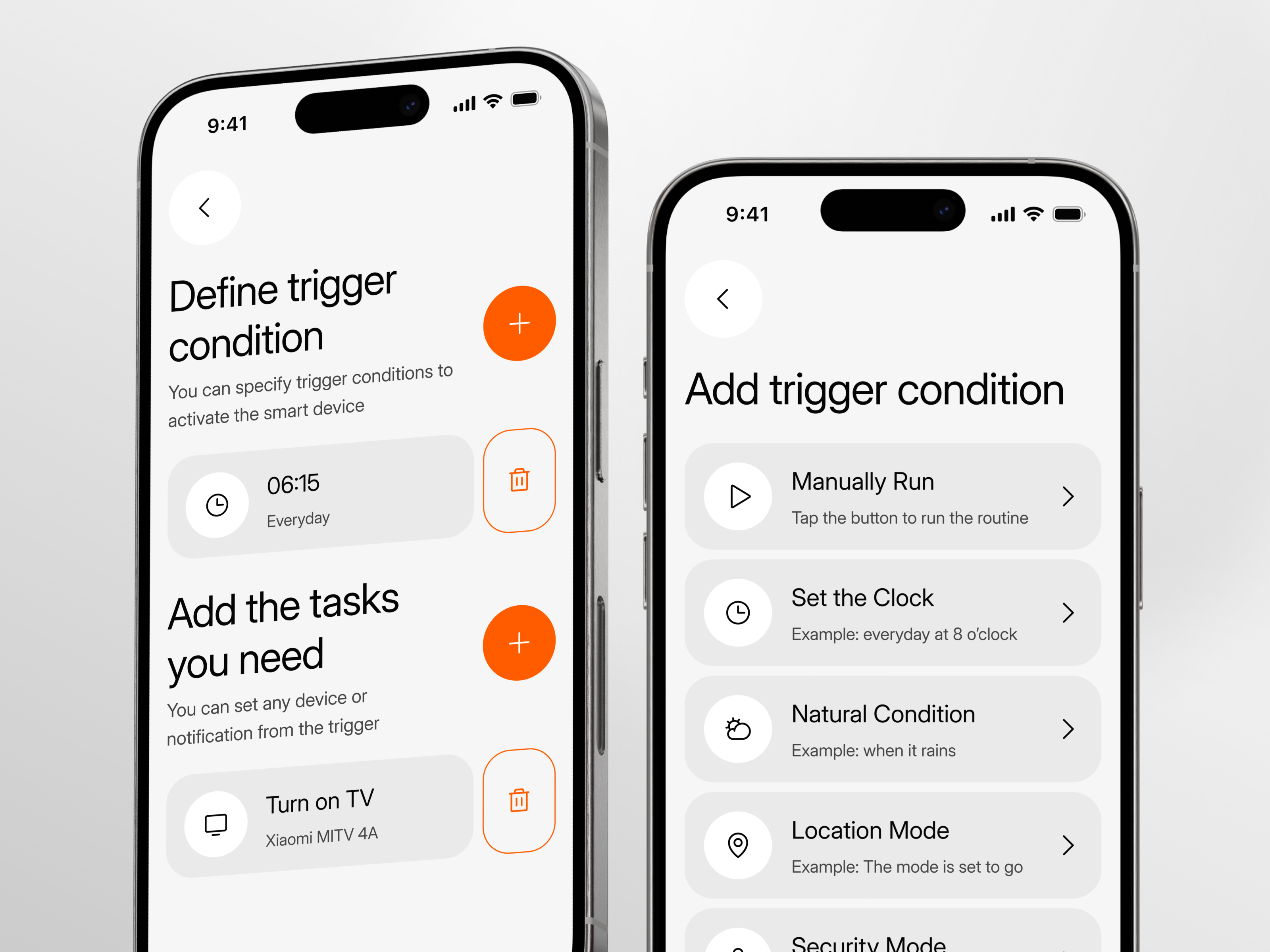 Example of MiHome - Smart Home Mobile App Create Routine