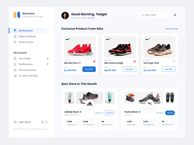 ShoSo - Dashboard Marketplace clean dashboard marketplace online store sales ui ux dashboard