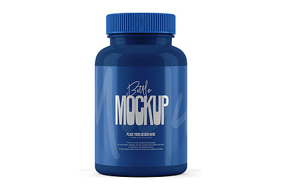 Plastic Supplement Bottle Mockup psd mockup