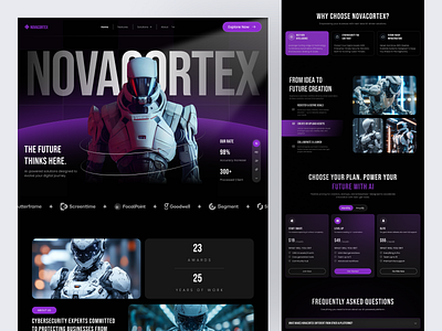Futuristic AI Website artificial intelligence biometric cyber design futuristic landing page learning machine neural robot tech template ui ux website