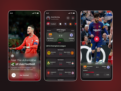 Live Sports Streaming App app app design football app gambling app live score live sports live streaming livescores mobile app mobile app design sport sport app sports sports betting streaming app