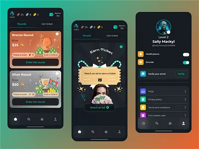 ✨ Lottery App UI Concept ✨ 3d animation branding graphic design logo modernui motion graphics popularshot ui