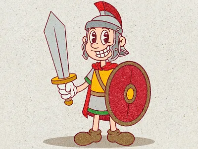 Legionary - Mascot branding cartoon character design hand draw illustration logo mascot no ai rubber hose t shirt