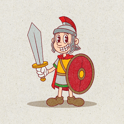 Legionary - Mascot branding cartoon character design hand draw illustration logo mascot no ai rubber hose t shirt