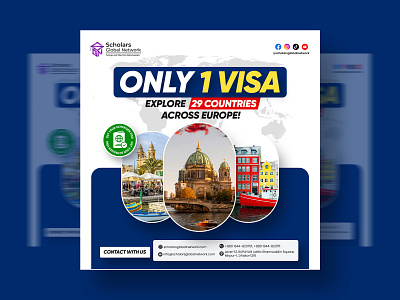 Study Abroad Social Media Design | Banner Design | Ads ads banner design banners education facebook higher education instagram instagram post landing page linkedin social media social media design social media marketing social media pack social media post study abroad templates tour travel web design