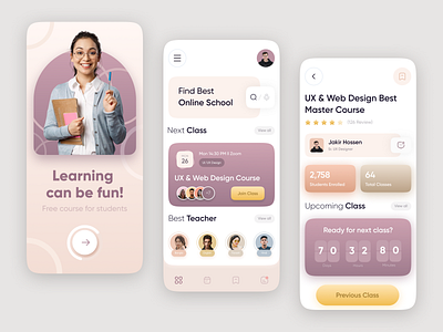 Online Education - Mobile app app app design course e learning ed tech design edtech education education app elearning app ios learning app mobile mobile app online class online courses online learning online school school student app ui ux