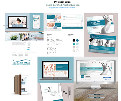 Dr. Isabel Balza - Board Certified Plastic Surgeon brand identity graphic design logo stationery web design website