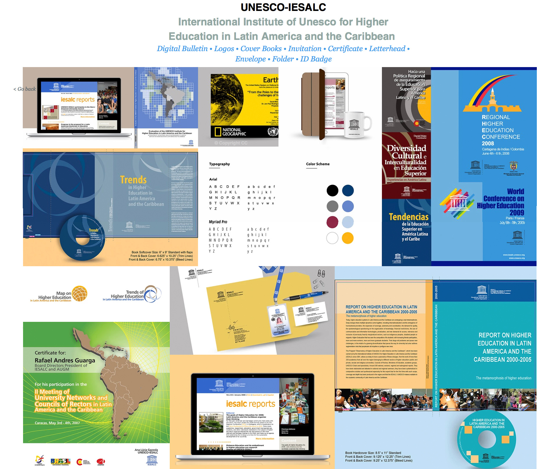 UNESCO-IESALC book cover design brand identity digital imaging graphic design illustration logo print stationery web design website