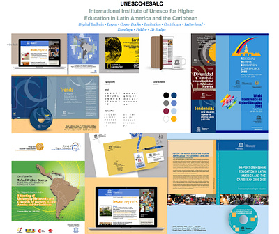 UNESCO-IESALC book cover design brand identity digital imaging graphic design illustration logo print stationery web design website