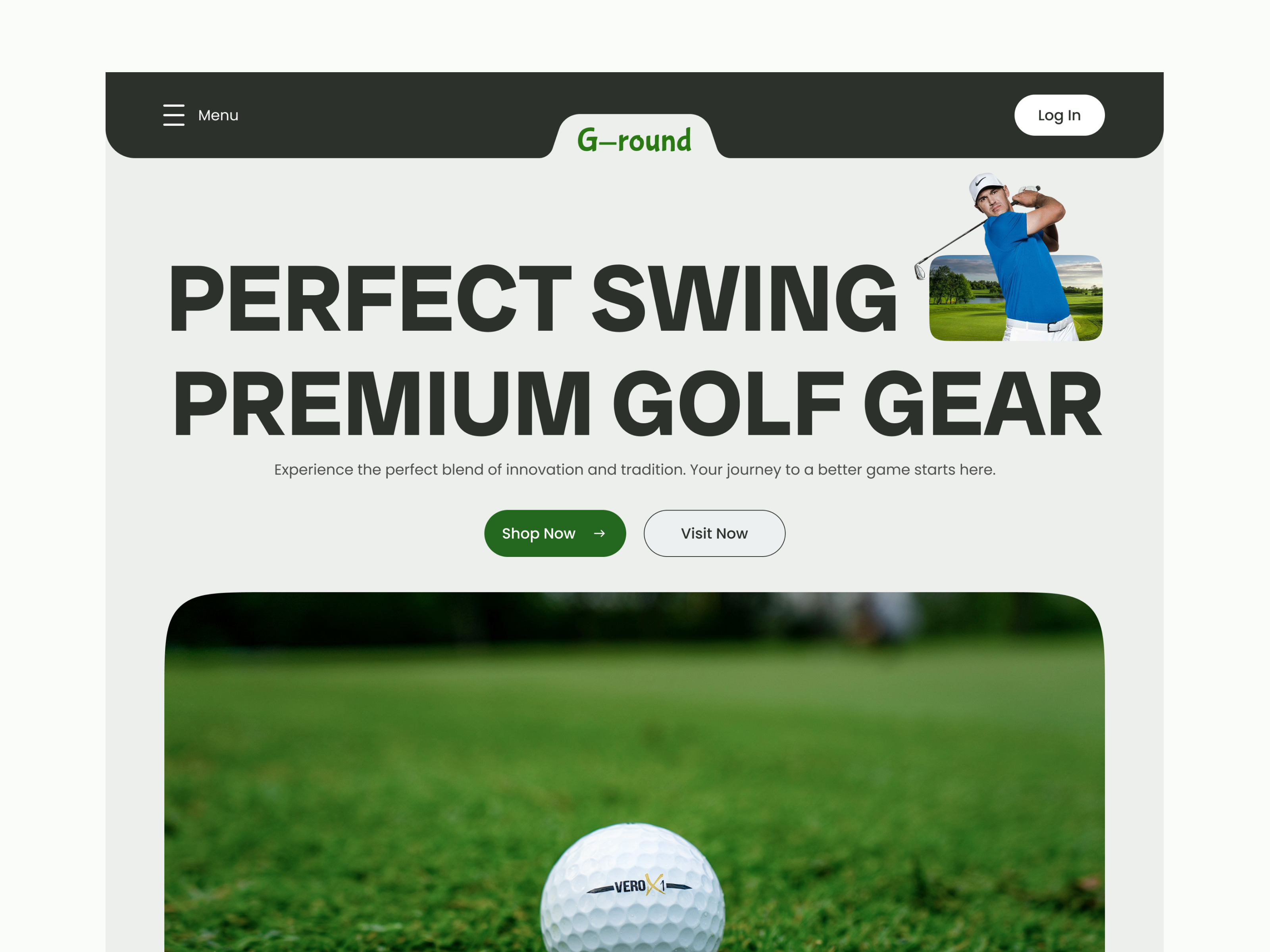 G-Round Golf Accessories E-Commerce Website design UI/UX accessories website clean design e commerce e commerce landing page gaming accessories website golf e commerce golf game golf gear website golf landing page golf website saas ui uiux web app website design