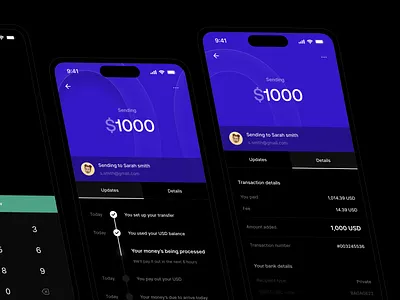 Sending money 3d app balance bank clean clean ui design details finance graphic design irakli lolashvili mobile money paid send sending transfer ui usd wise