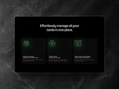 Feature Section fintech ui framer landing page design modern saas ui ux webdesign