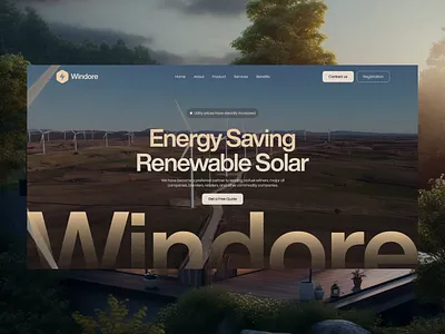 Windore- Solar Website Design animation branding design graphic design green energy inspiration logo minimal design modern website motion graphics solar panel solar panel website solar website trendy website ui ui design uidesign uiux website