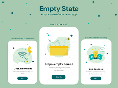 Empty state of education app edu app empty state ui