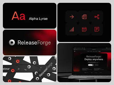 ReleaseForge branding branding gradient graphic design icons logo typography ui ux