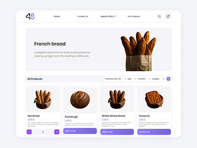 Bread Store application cart clear ecommerce store ui ux