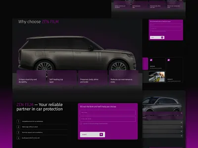 Automotive UX/UI Concept — Dark & Bold automotive carprotection darkmode design dribbble figmadesign interface landingpage premiumdesign ui uidesign ux uxui votakdigital webdesign