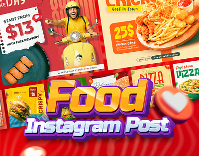 Creative Food Social Media Post Designs advertisement cafe facebook post food post graphic design instagram post restaurant social media post socialmedia