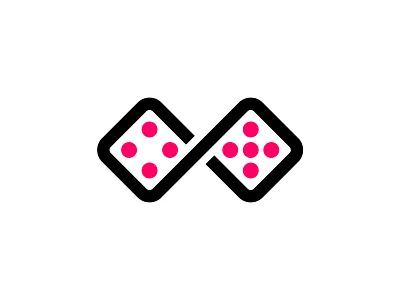 Infinity Dice Logo branding casino design dice domino games gaming icon identity infinity limitless logo logos loop play symbol