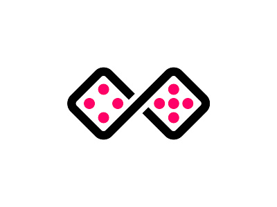 Infinity Dice Logo branding casino design dice domino games gaming icon identity infinity limitless logo logos loop play symbol