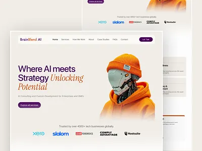 AI-driven development website ai ai agent ai development ai strategy branding clean custom software development design ios landing page minimal robotics saas tech ui ui design uiux web design