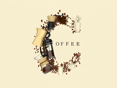 COFFEE 3d 3d art animation blender branding coffe cup cycles design doodle french graphic design grinder illustration logo motion graphics spoon ui vector