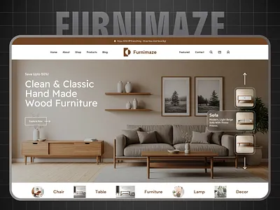 Furnimaze Store Website Design branding circle design graphic design illustration logo modern ui ux vector
