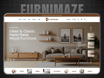 Furnimaze Store Website Design branding circle design graphic design illustration logo modern ui ux vector