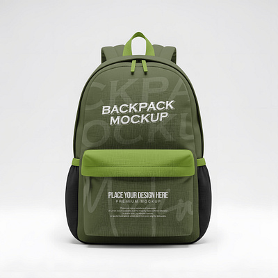Backpack Front View Mockup editable design