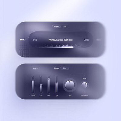 Audio Interface application audio control design figma glass illustration interface player plugin ui ux widget