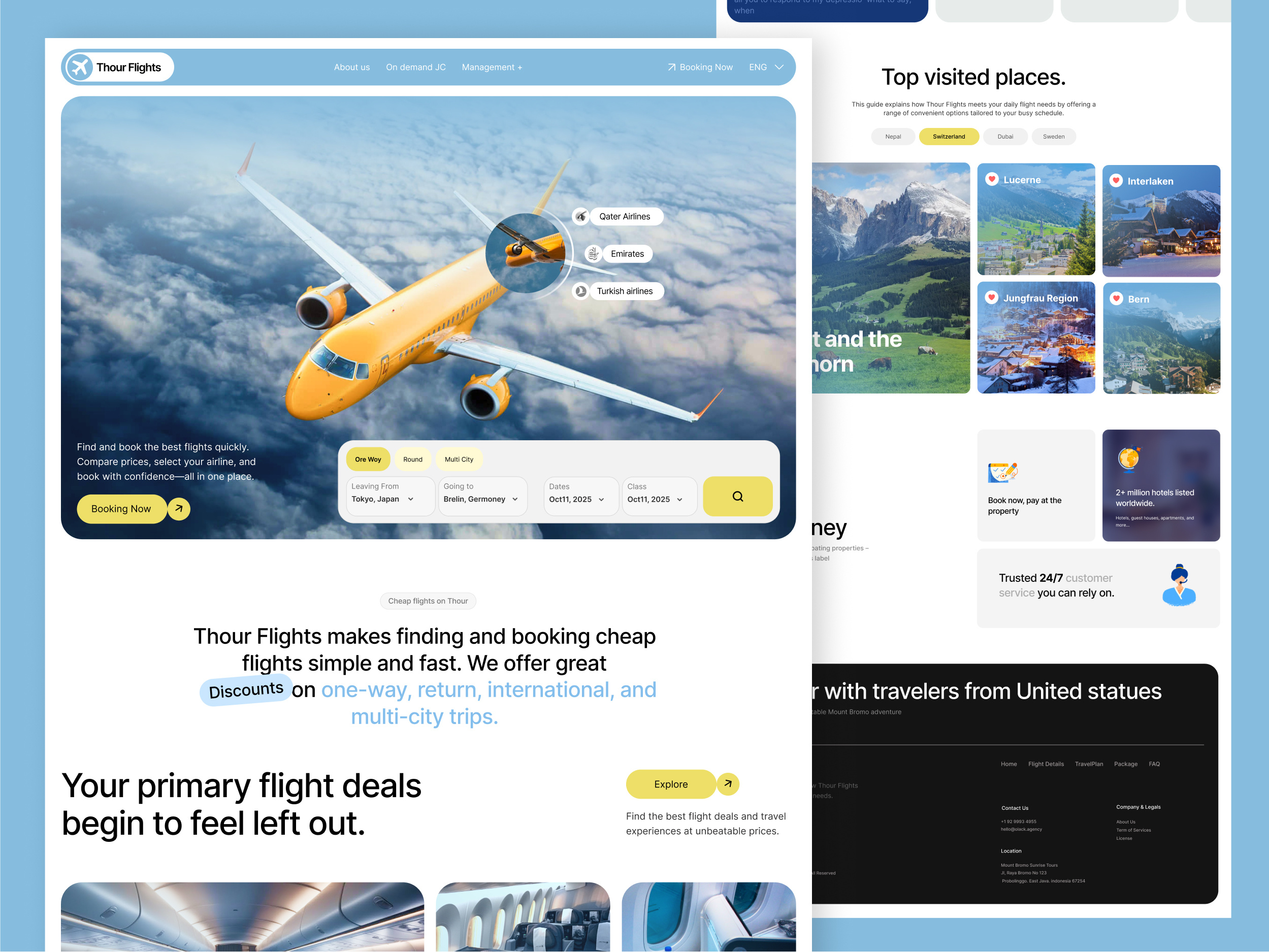 Example of Private Jet Website Design