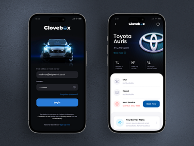 Glovebox Customer Portal app auto automotive industry dealers portal service ui