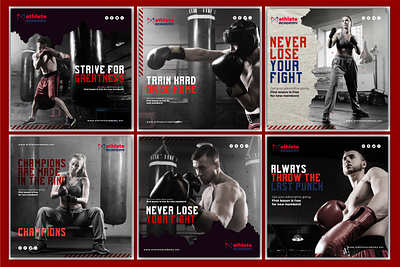 Athlete Academy – Fitness Branding & Ad Creatives advertising design branding graphic design illustration logo social media design sports creatives ui userexperiencedesign uxuidesigner