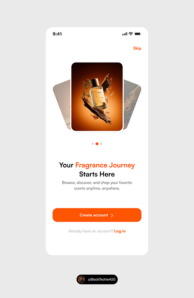 E-commerce onboarding screen ui clean ui e commerce figma light mode onboarding screen perfume ui design ux design