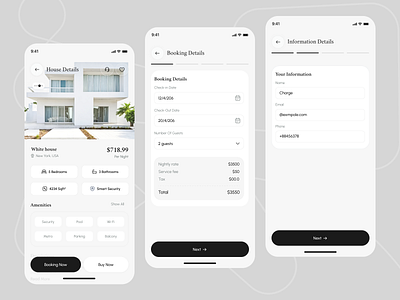 Real Estate App - Booking Flow UI apartment booking mobile booking platform booking system buy property cleanapp mobile app online hotel booking property app real estate real estate app real estate appliction rent villa booking vocation