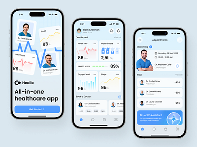 Healthcare Appointment Booking App android app design app interface booking app healthcare ios medical app mobile mobile app design mobile app ui modern app ui popular ui design ui ux user interface