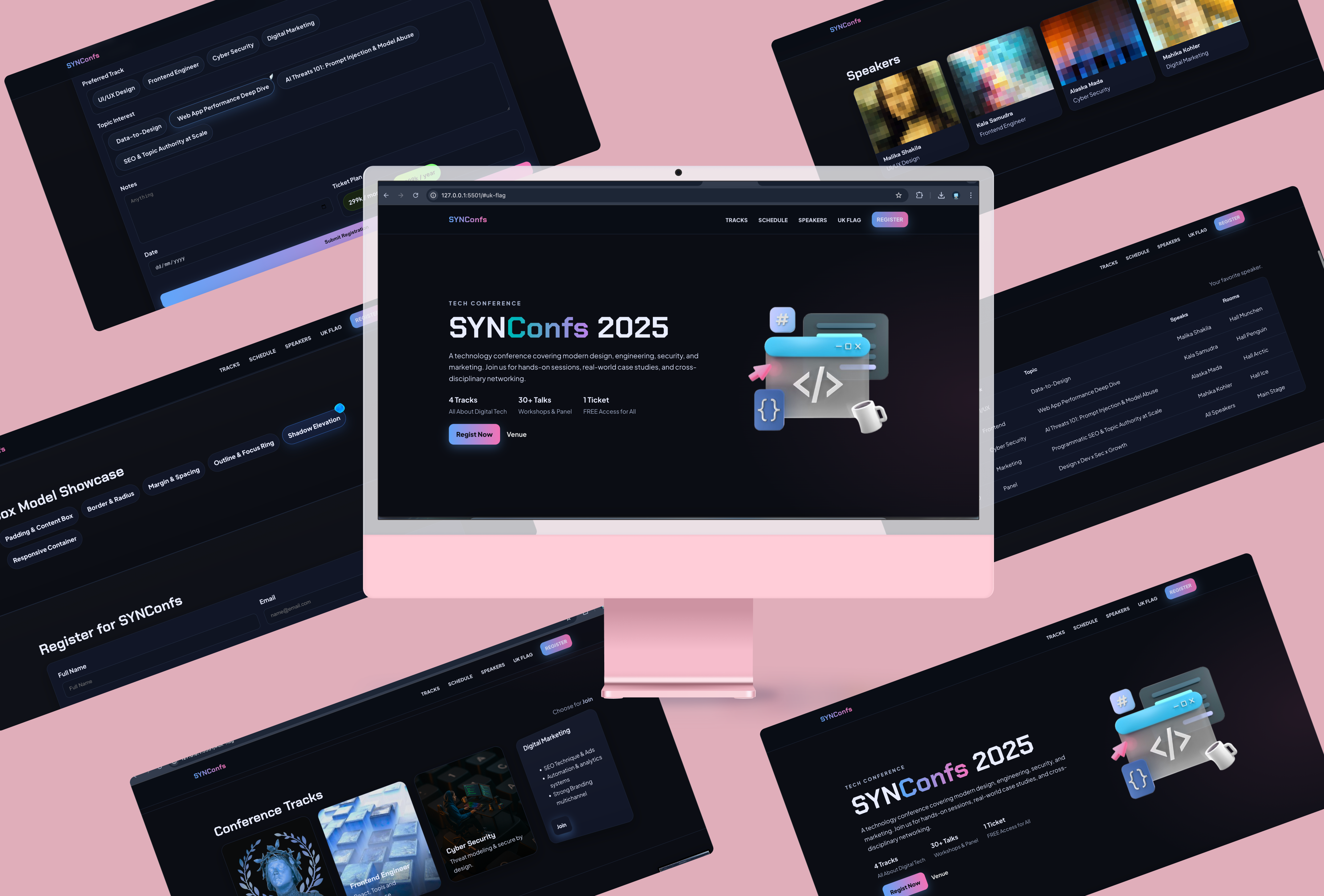 Web Conference : SynConfs branding event graphic design ui